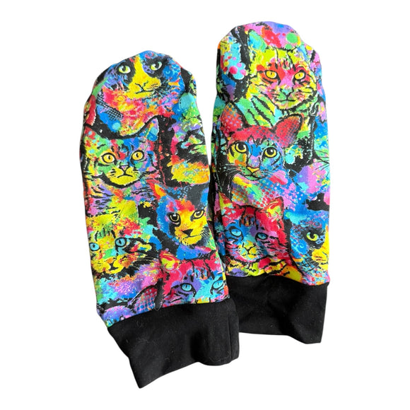 Adult Psychedelic Cats Mittens